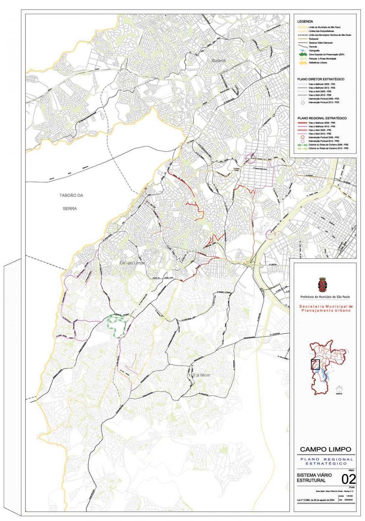 Žemėlapis Campo Limpo San Paulas - Keliai