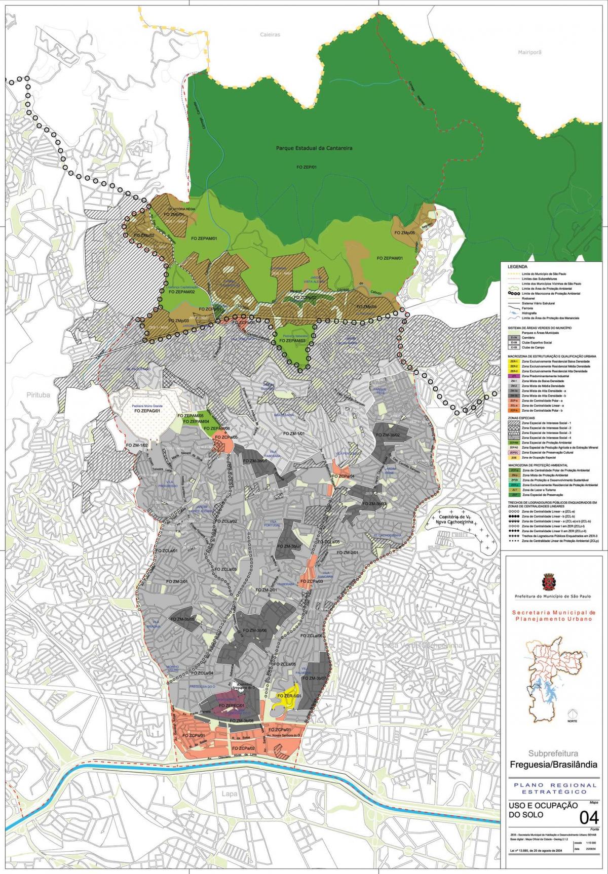 Žemėlapis Freguesia padaryti - San Paulas - Okupacijos dirvožemio