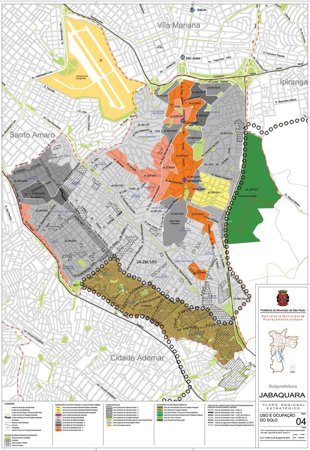 Žemėlapis Jabaquara San Paulas - Okupacijos dirvožemio