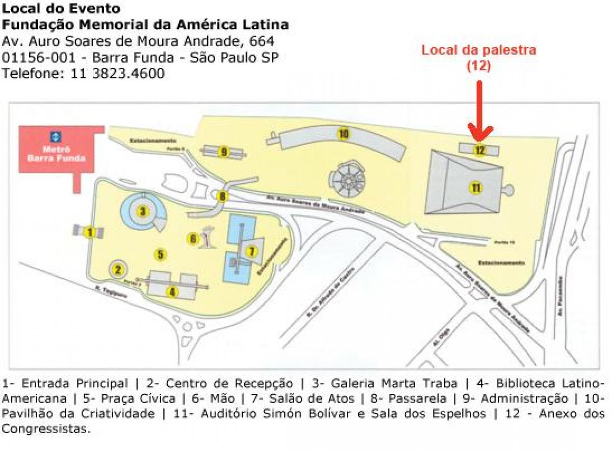 Žemėlapis lotynų Amerikos Memorialas San paule