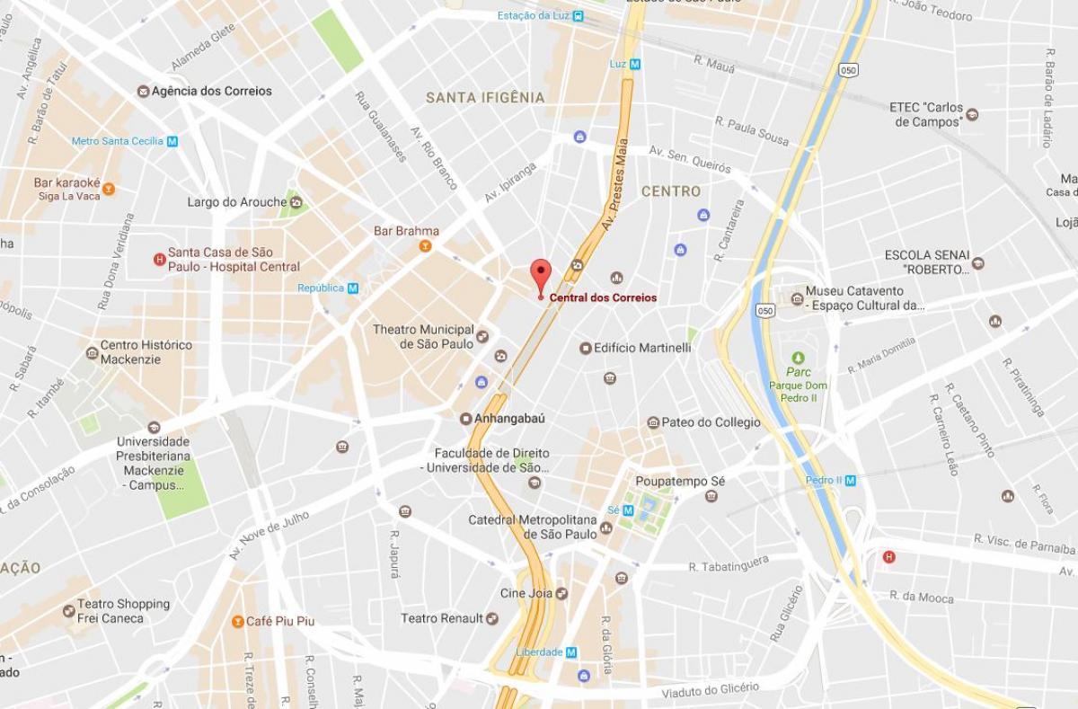 Žemėlapis Palácio dos Correios São Paulo