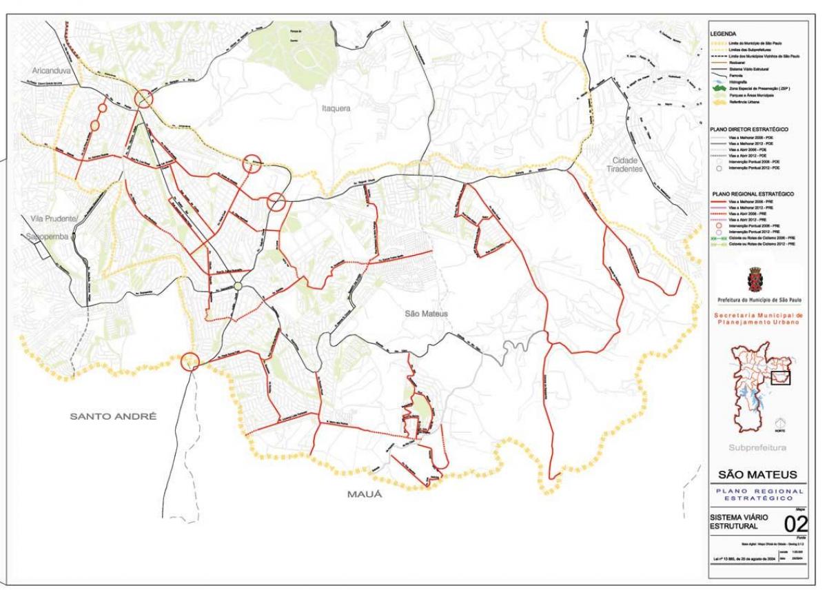Žemėlapis San Mateušas, São Paulo - Keliai