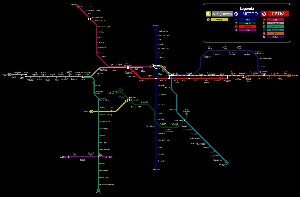 Žemėlapis San Paulo metro CPTM