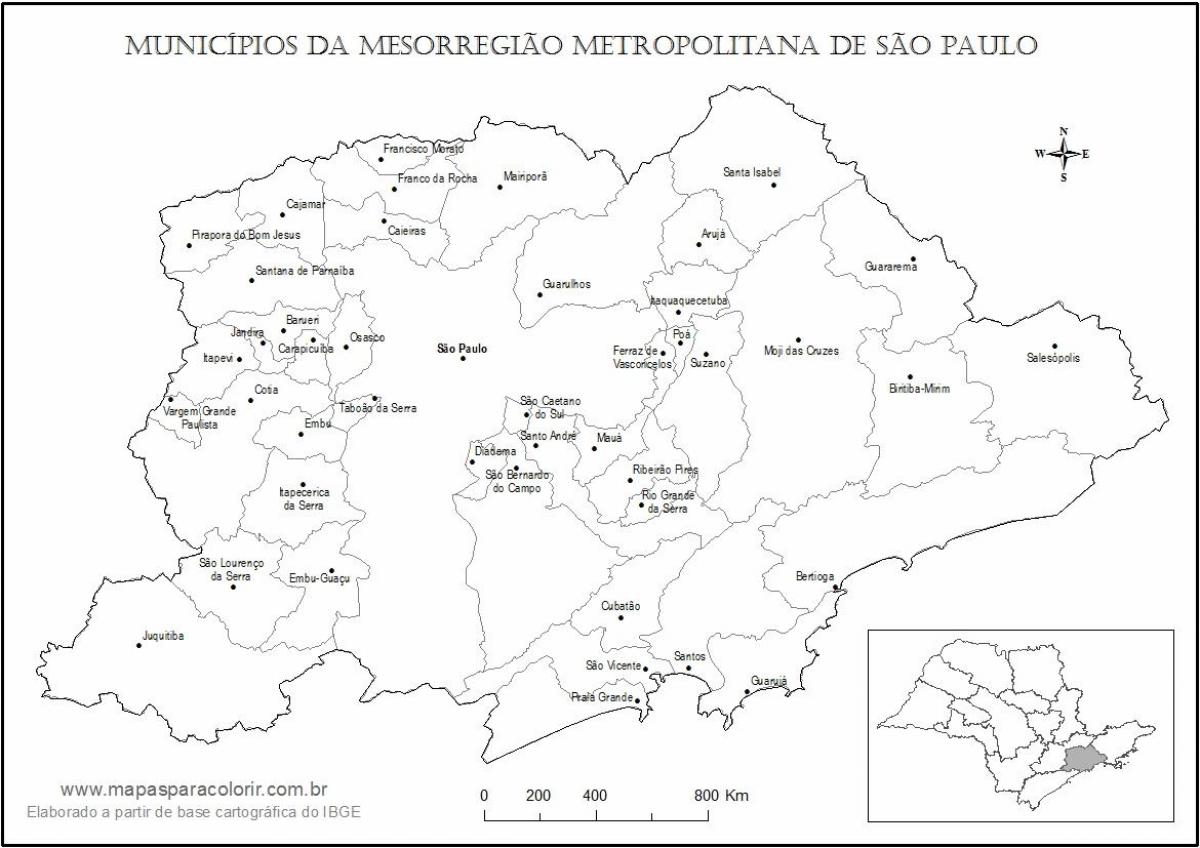 Žemėlapis San Paulo mergelė