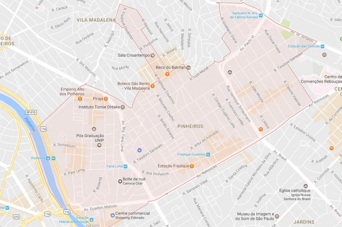 Žemėlapis San Paulo Pinheiros