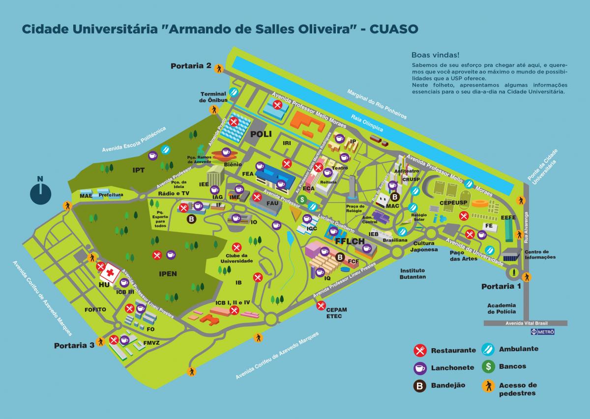 Žemėlapis universiteto Armando de Salles Oliveira - CUASO