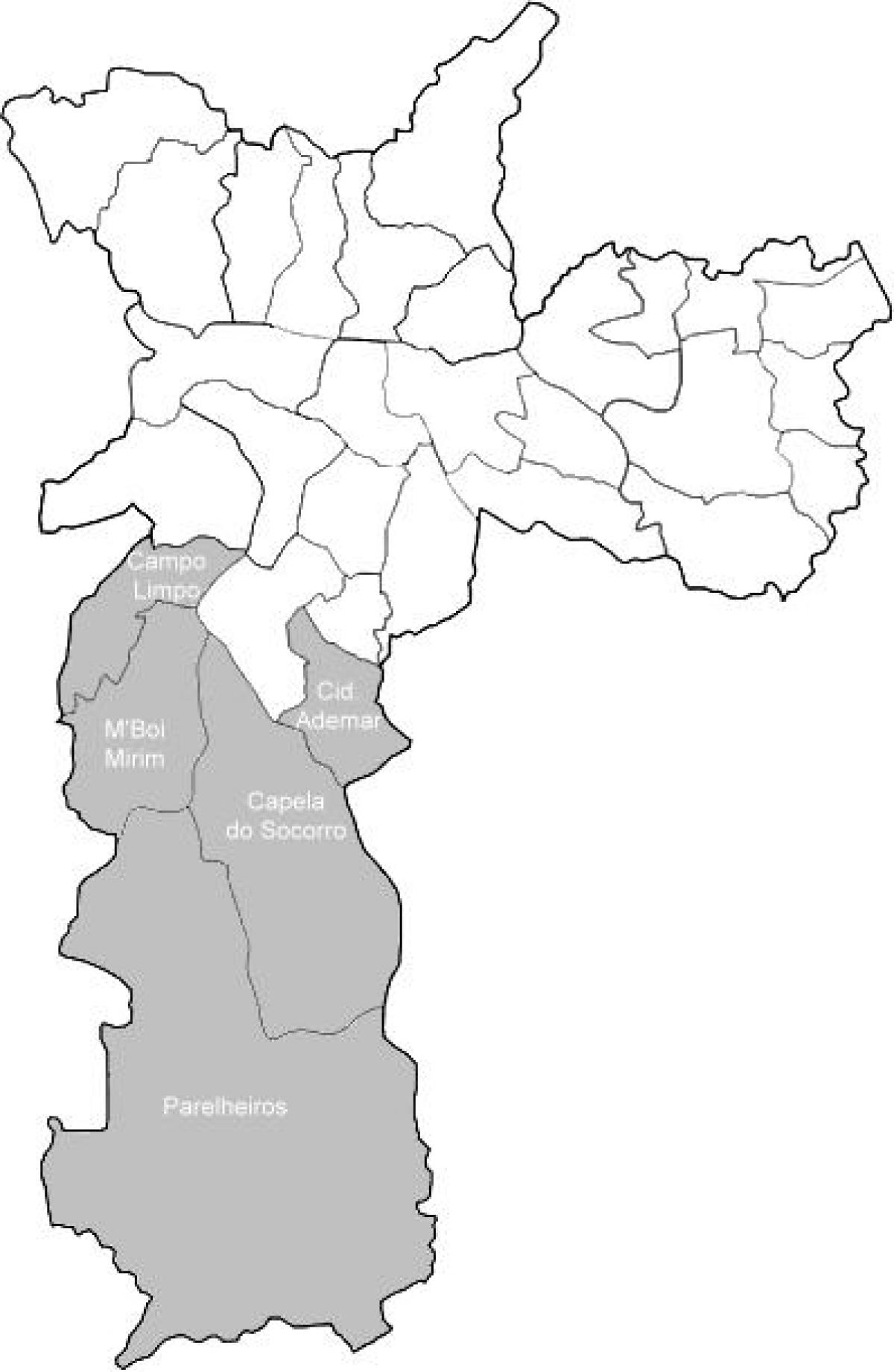 Žemėlapis zona Sul São Paulo