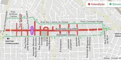 Žemėlapis Paulista avenue São Paulo