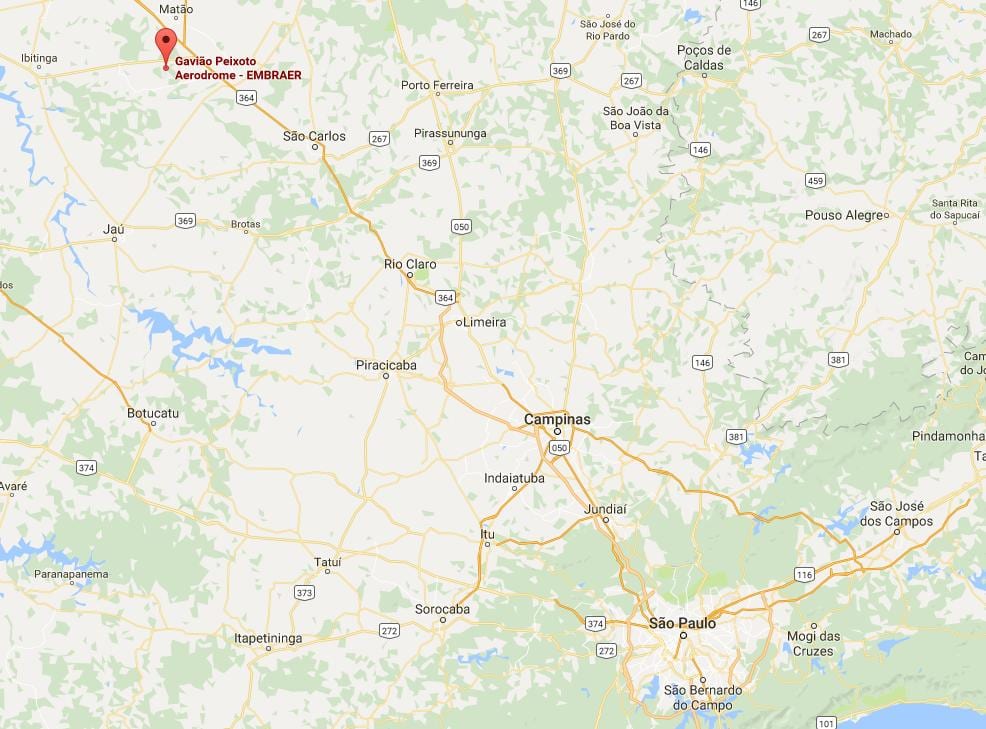 Žemėlapis aerodromo Gavião Peixoto