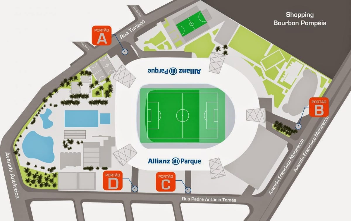 Žemėlapis Allianz Parque San Paulas