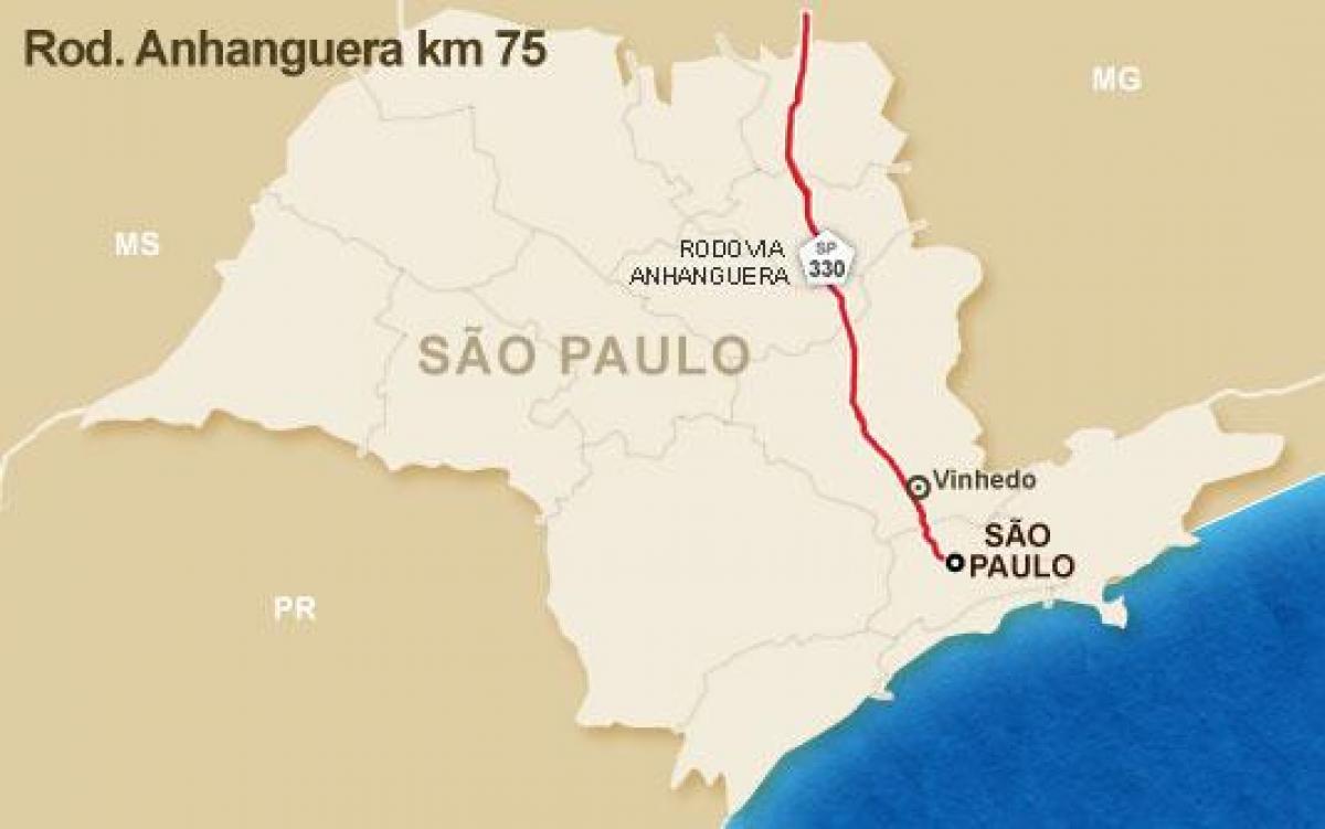Žemėlapis Anhanguera užmiestyje - SP 330