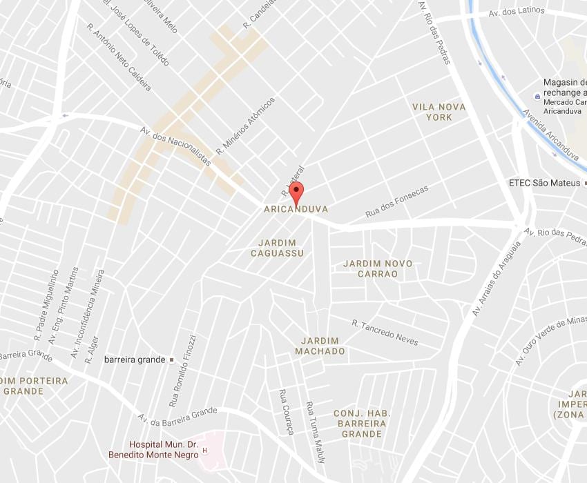 Žemėlapis Aricanduva São Paulo