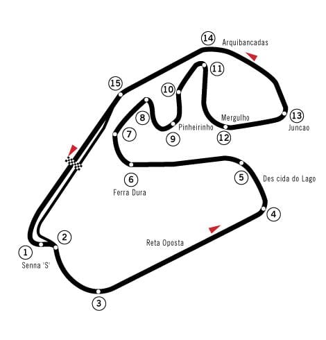 Žemėlapis Autódromo José Carlos Pace