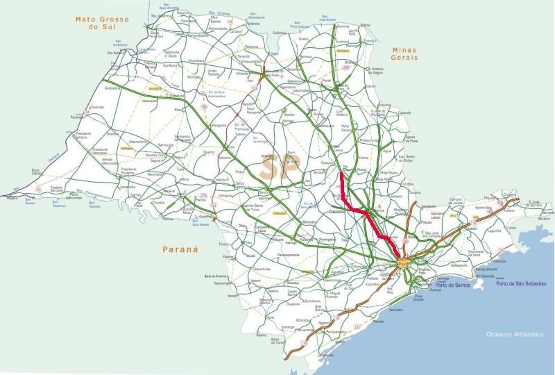 Žemėlapis Bandeirantes užmiestyje - SP 348