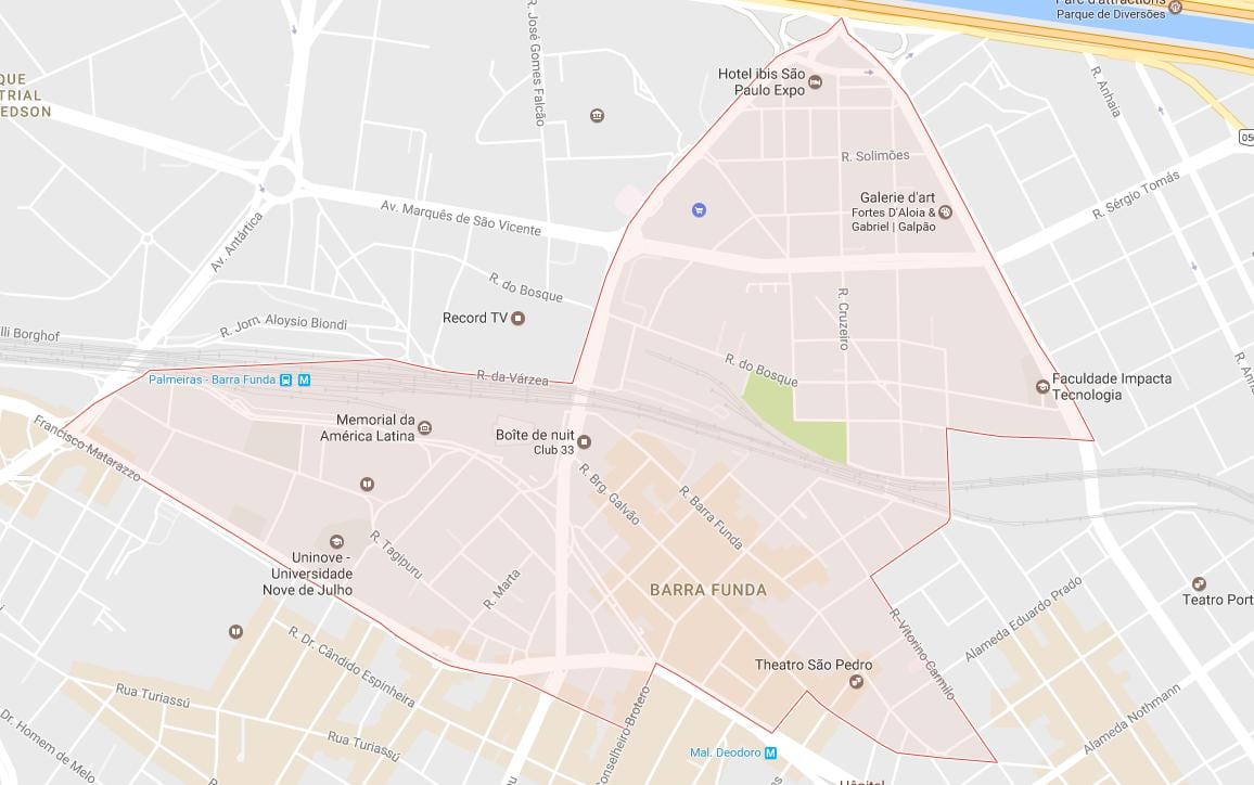 Žemėlapis Barra Funda São Paulo