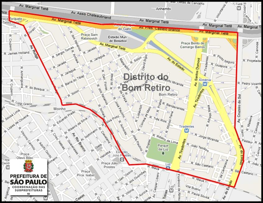Žemėlapis Bom Retiro São Paulo