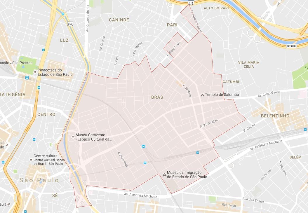 Žemėlapis Brás São Paulo