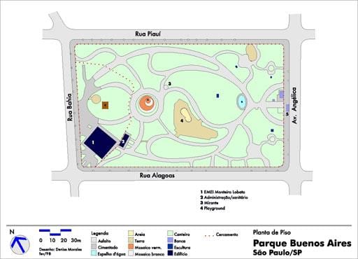 Žemėlapis Buenos Airės San Paulo parkas