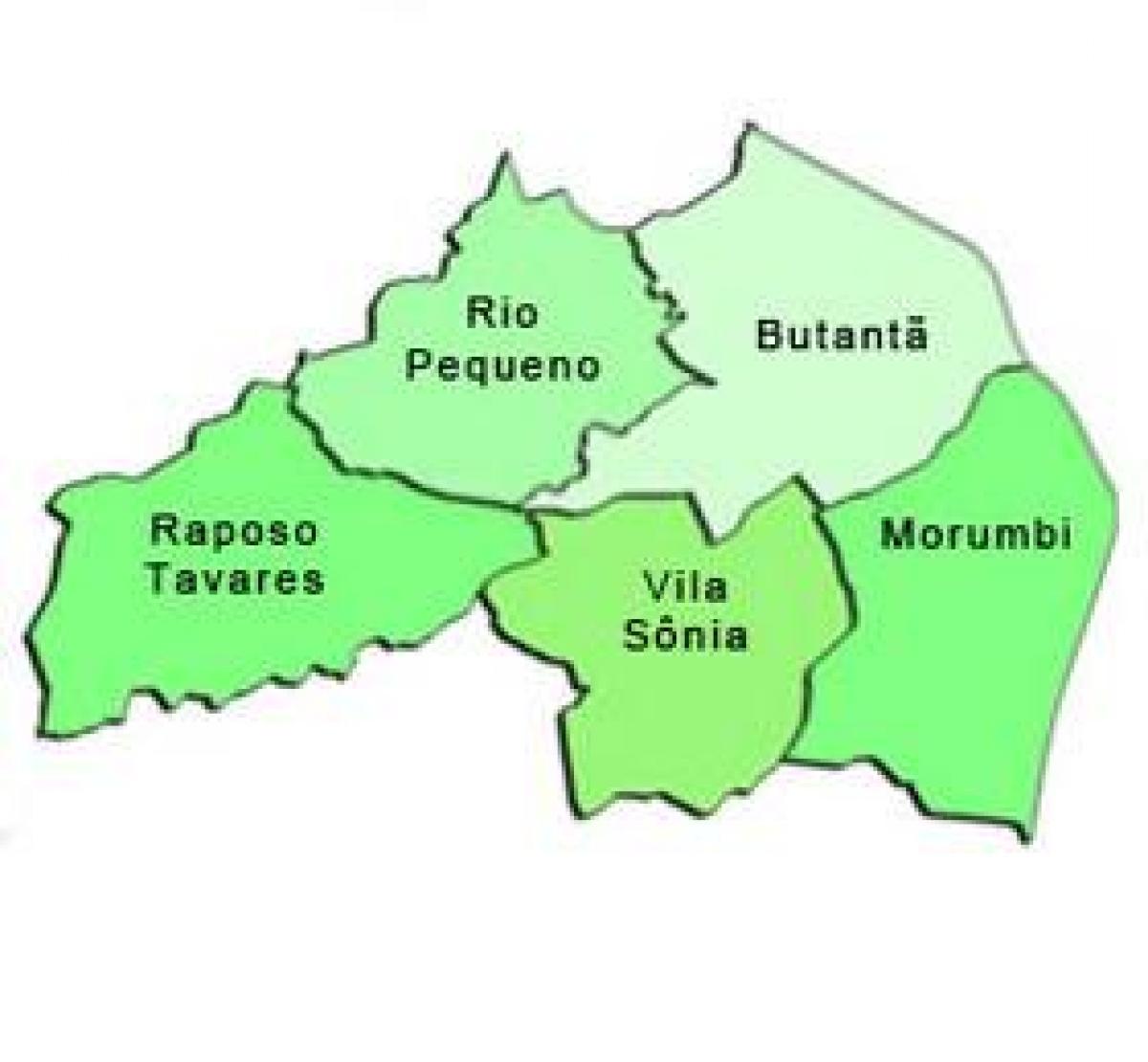 Žemėlapis Butantã sub-prefektūros