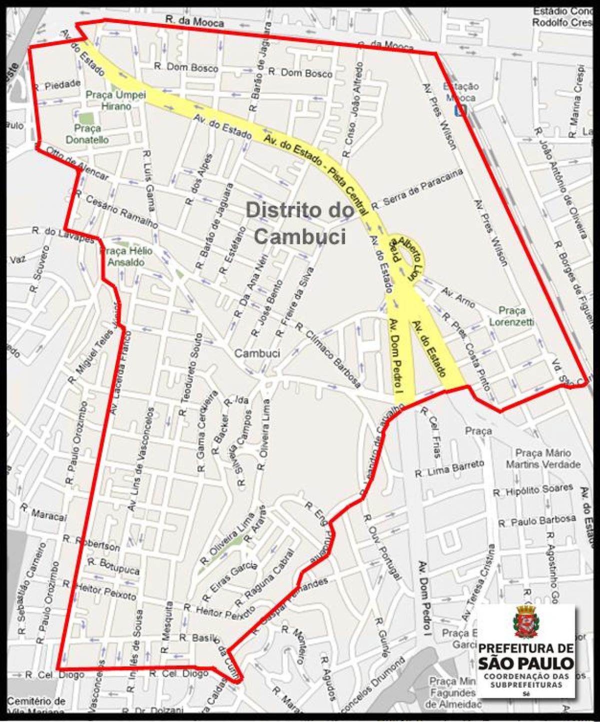 Žemėlapis Cambuci São Paulo