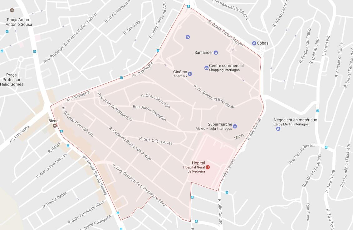 Žemėlapis Campo Grande São Paulo
