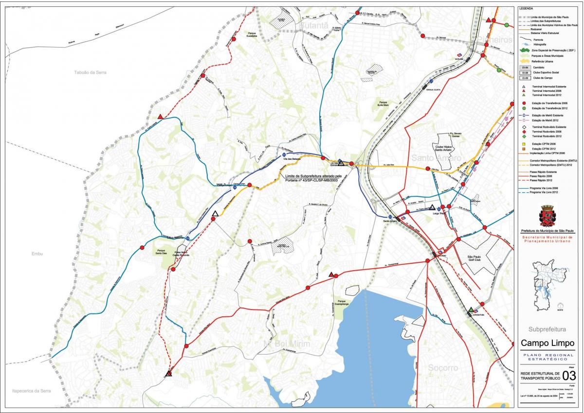 Žemėlapis Campo Limpo San Paulas - Viešasis transportas