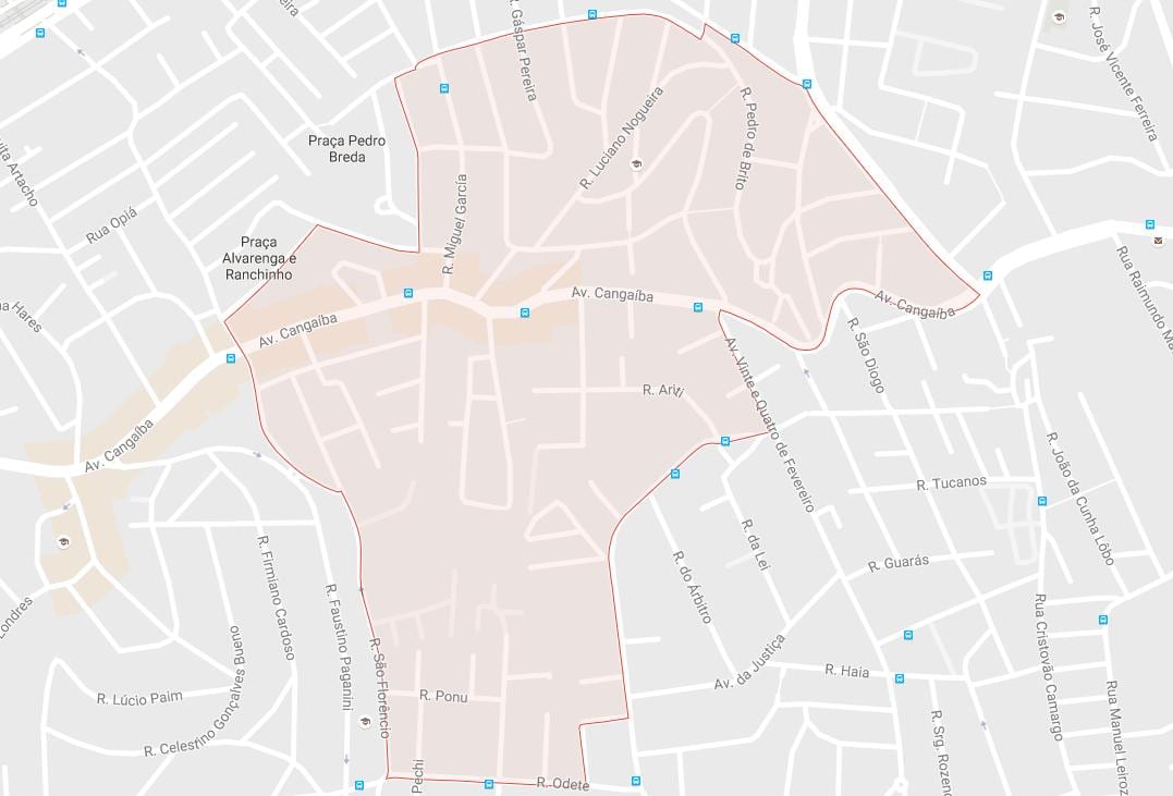 Žemėlapis Cangaíba São Paulo