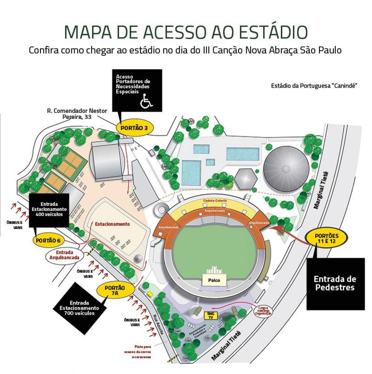 Žemėlapis Canindé stadionas
