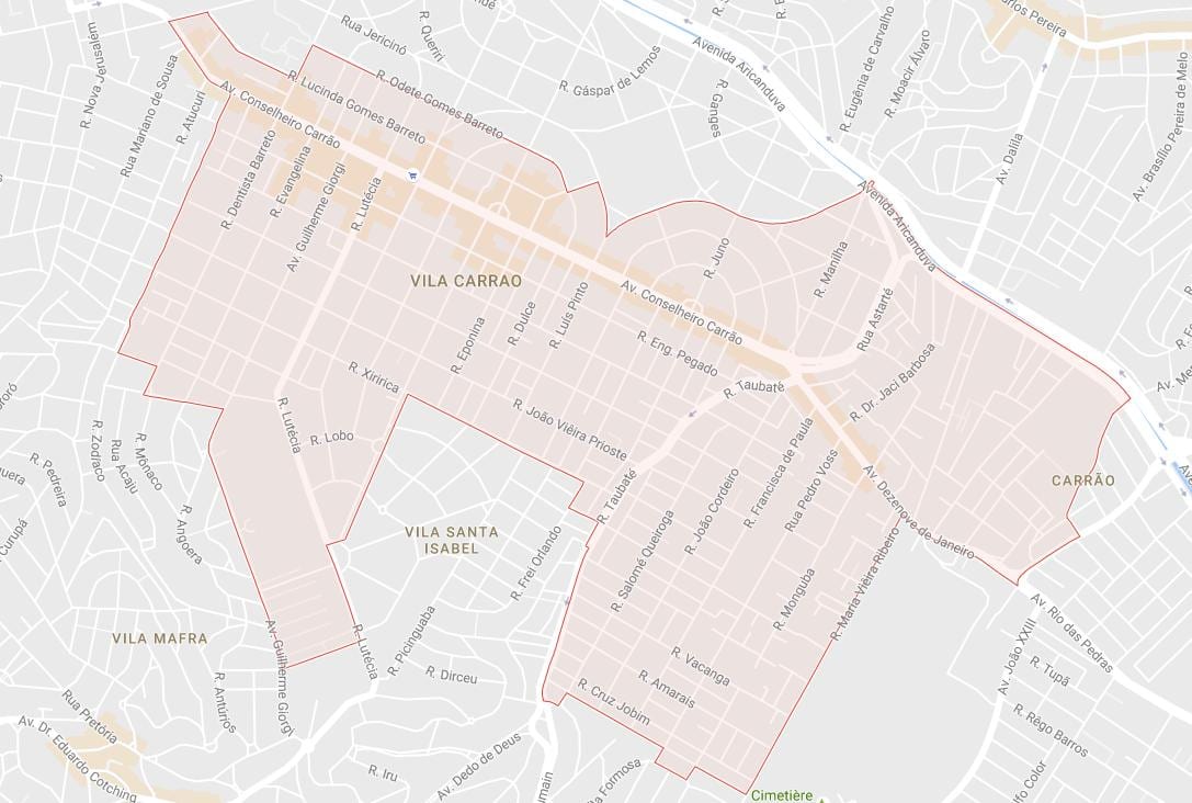 Žemėlapis Carrão São Paulo