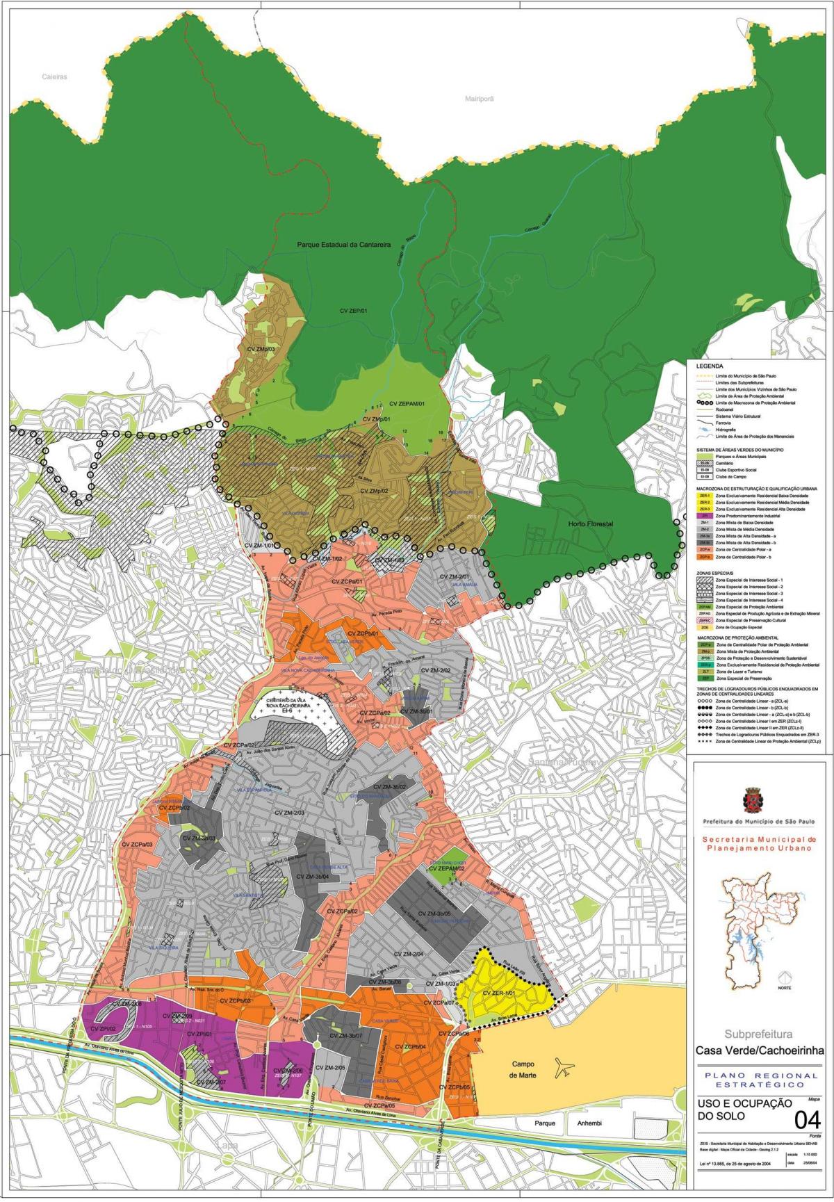 Žemėlapis Casa Verde San Paulas - Okupacijos dirvožemio