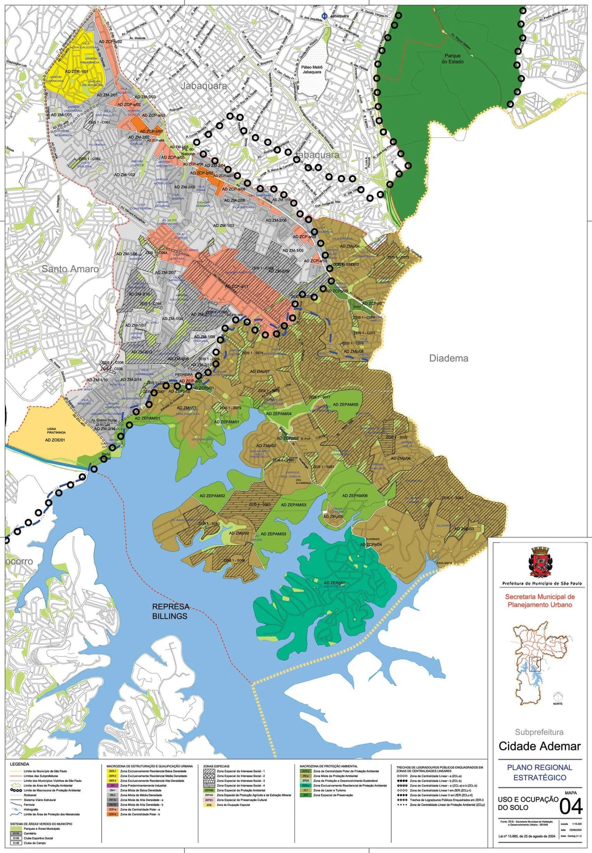 Žemėlapis Cidade Ademar San Paulas - Okupacijos dirvožemio