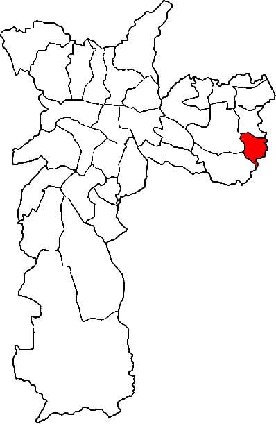 Žemėlapis Cidade Tiradentes sub-prefektūra São Paulo