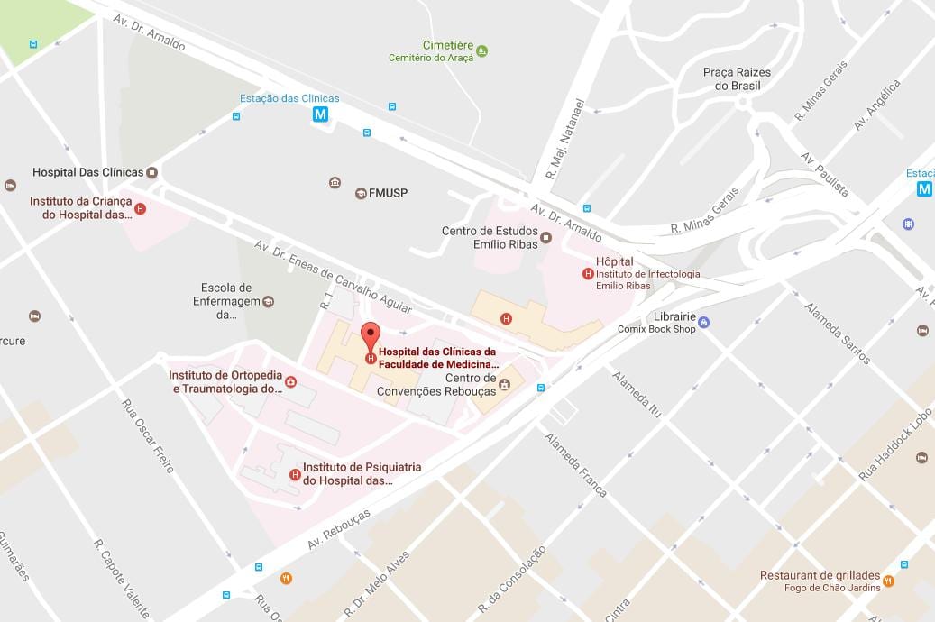 Žemėlapis Clínicas ligoninėje