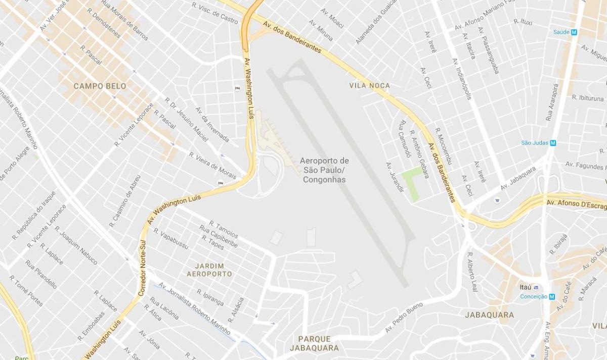 Žemėlapis Congonhas oro uostas