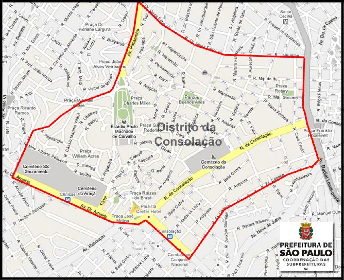 Žemėlapis Consolação São Paulo