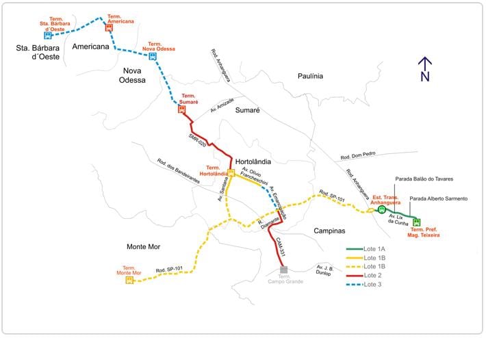 Žemėlapis corredor metropolitano Biléo Soares