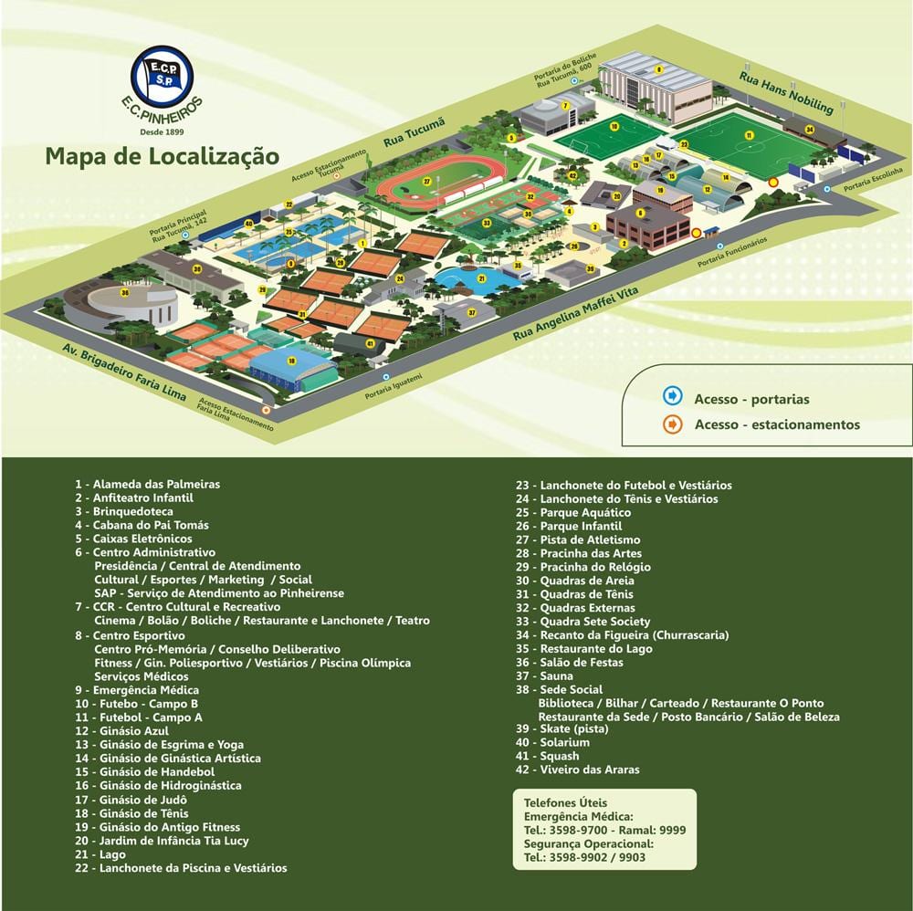 Žemėlapis Esporte Clube Pinheiros