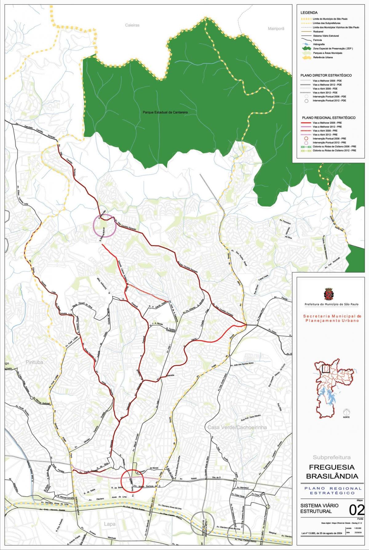 Žemėlapis Freguesia padaryti - San Paulas - Keliai