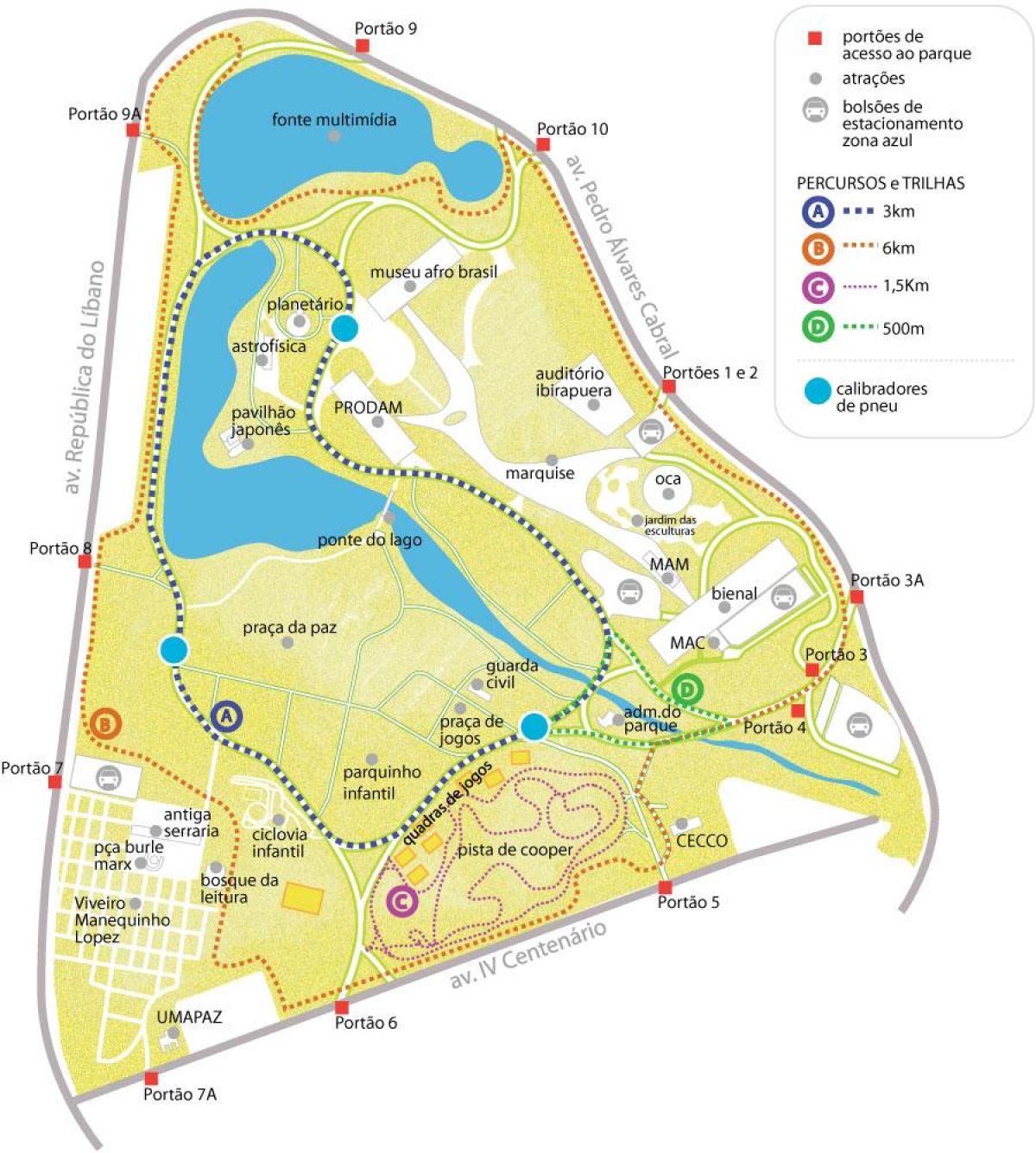 Žemėlapis Ibirapuera parkas