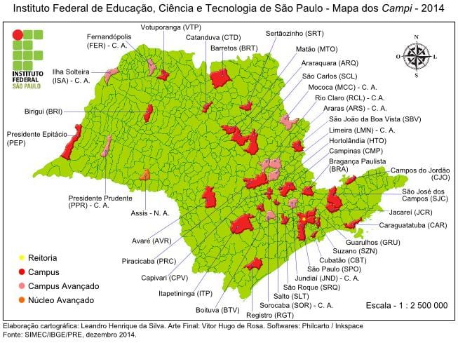Žemėlapis institutas Federalinės São Paulo - IFSP