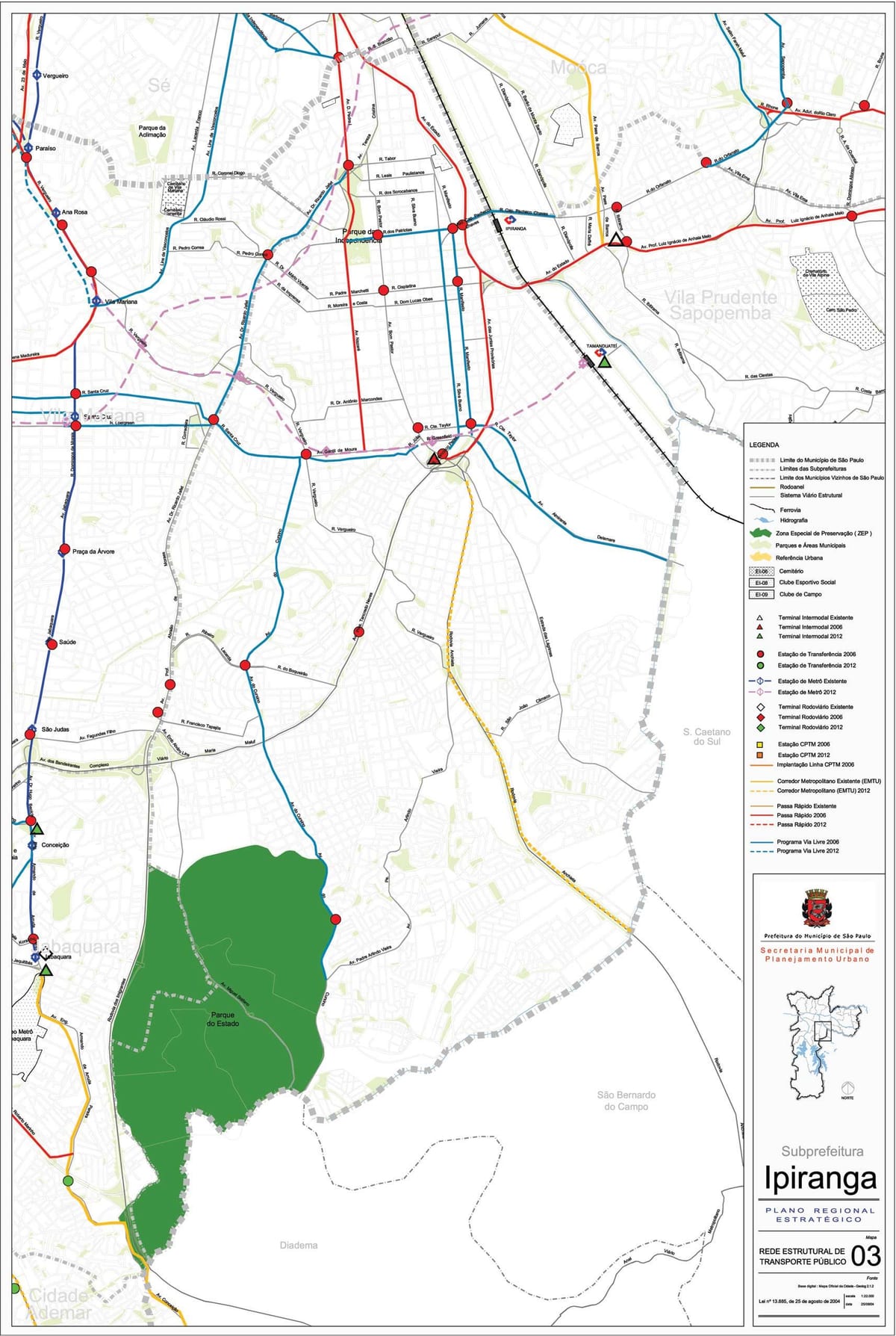 Žemėlapis Ipiranga San Paulas - Viešasis transportas