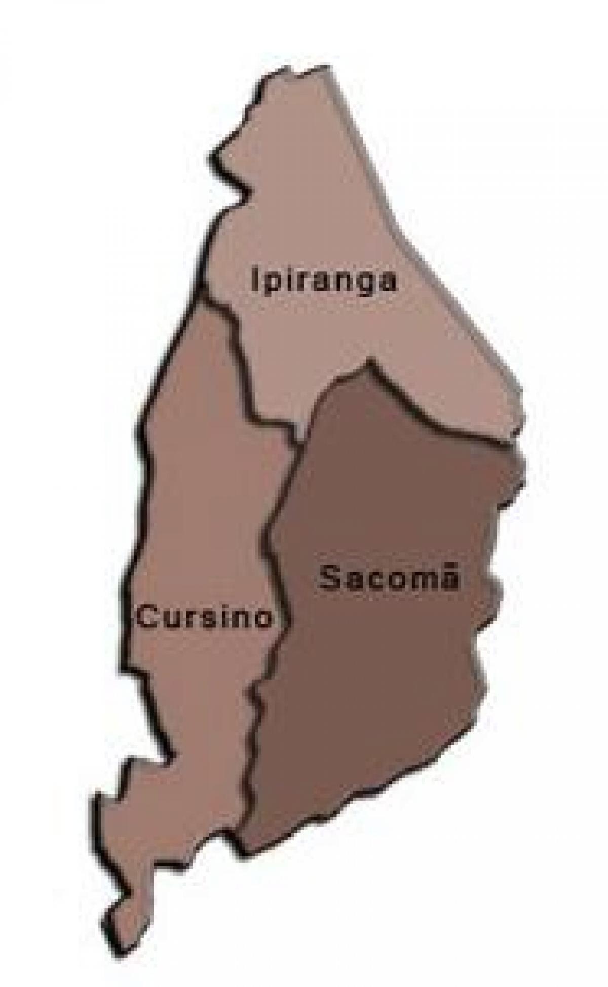 Žemėlapis Ipiranga sub-prefektūros