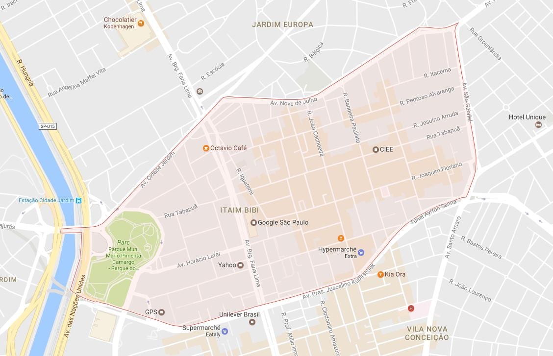 Žemėlapis Itaim Bibi São Paulo