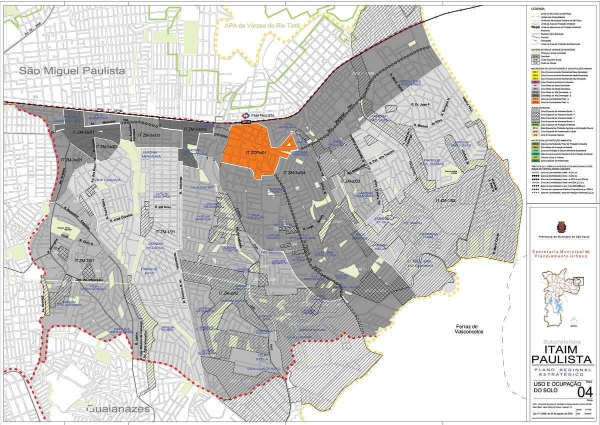 Žemėlapis Itaim Paulista - Vila Curuçá San Paulas - Okupacijos dirvožemio