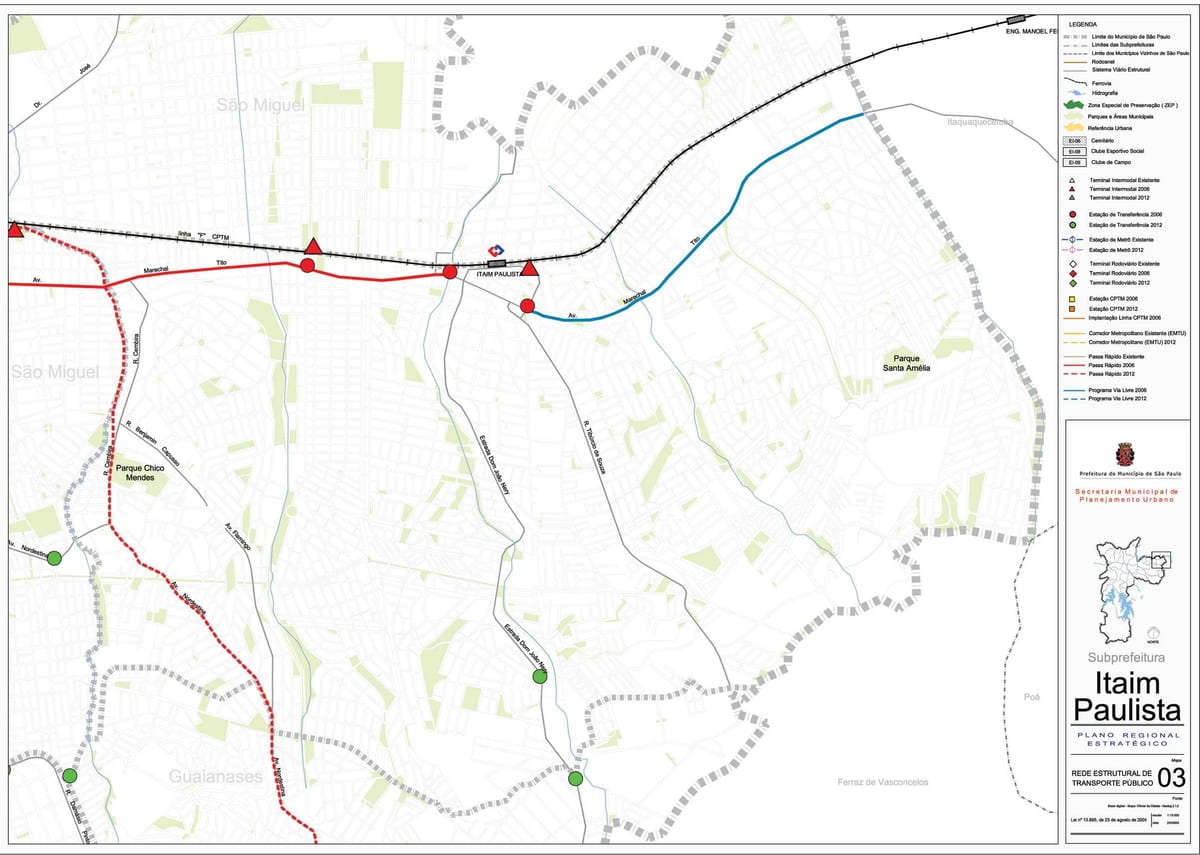 Žemėlapis Itaim Paulista - Vila Curuçá San Paulas - Viešasis transportas