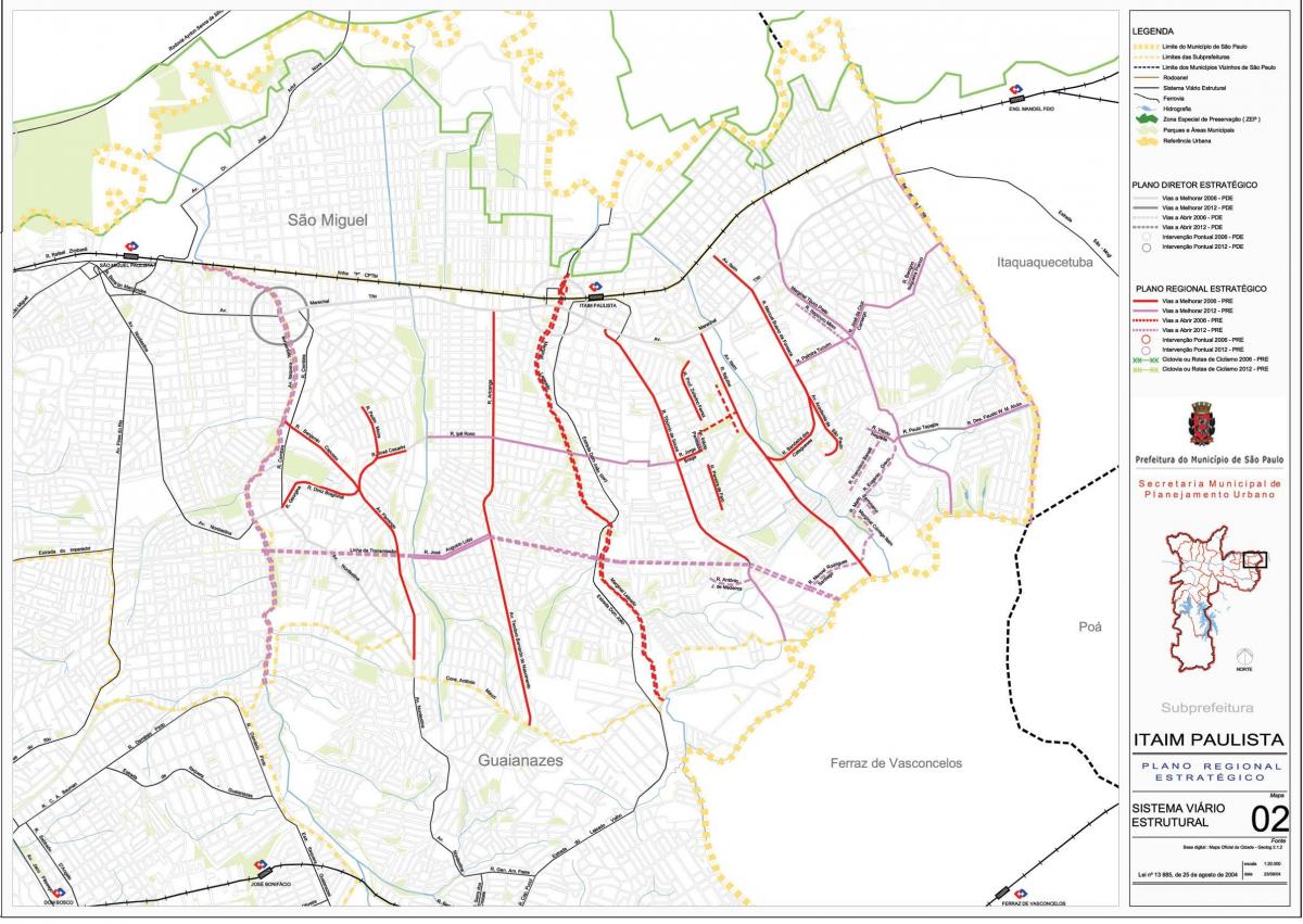 Žemėlapis Itaim Paulista - Vila Curuçá San Paulas - Keliai