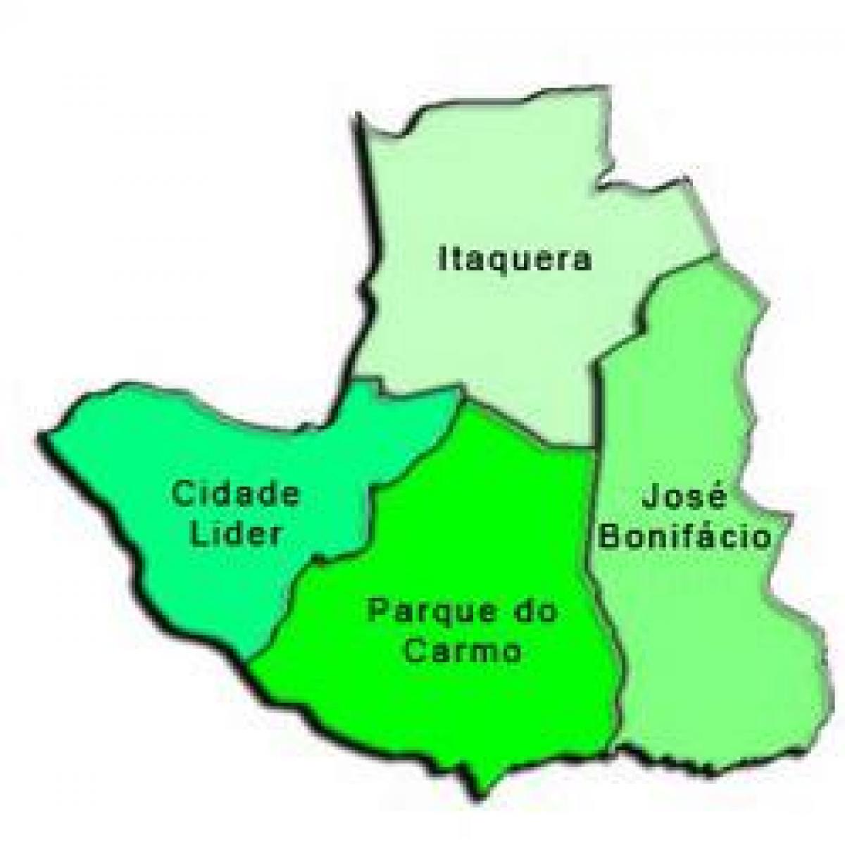 Žemėlapis Itaquera sub-prefektūros