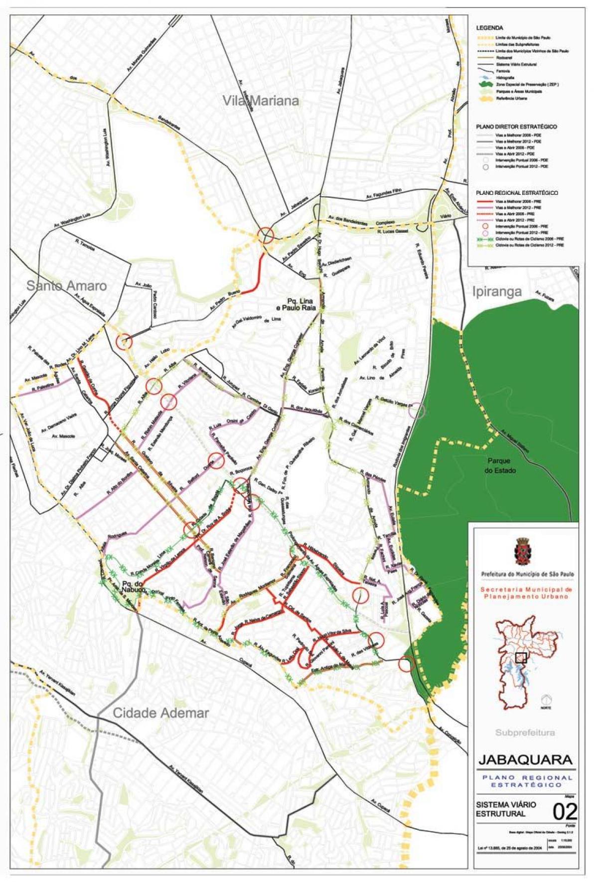 Žemėlapis Jabaquara San Paulas - Keliai