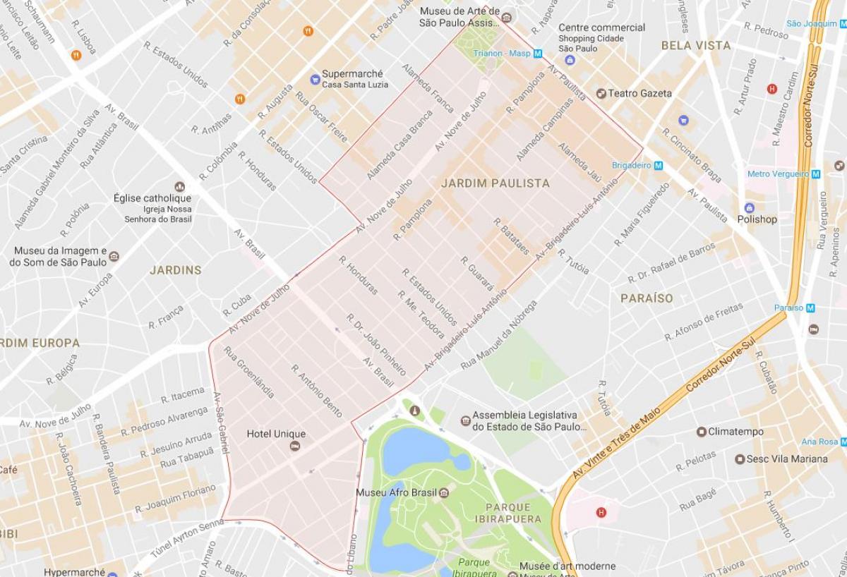 Žemėlapis Jardim Paulista São Paulo