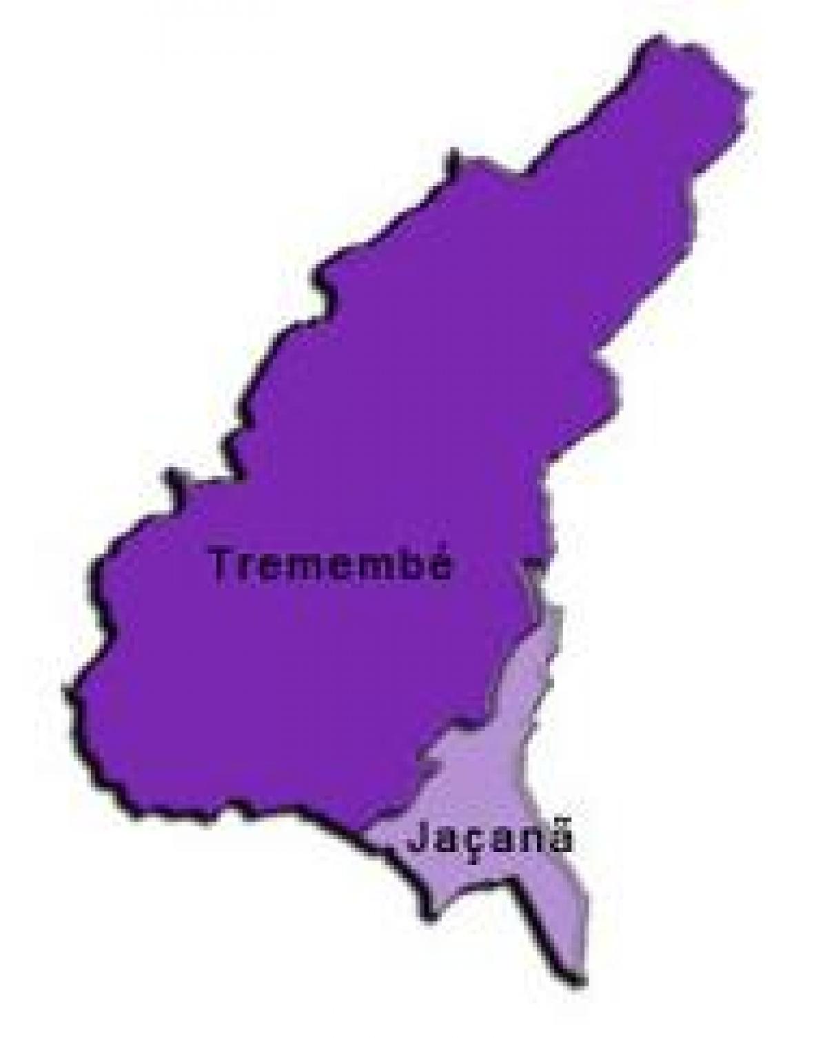Žemėlapis Jaçanã-Tremembé sub-prefektūros
